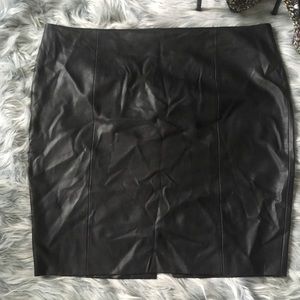 Boutique + Faux Leather Pencil Skirt